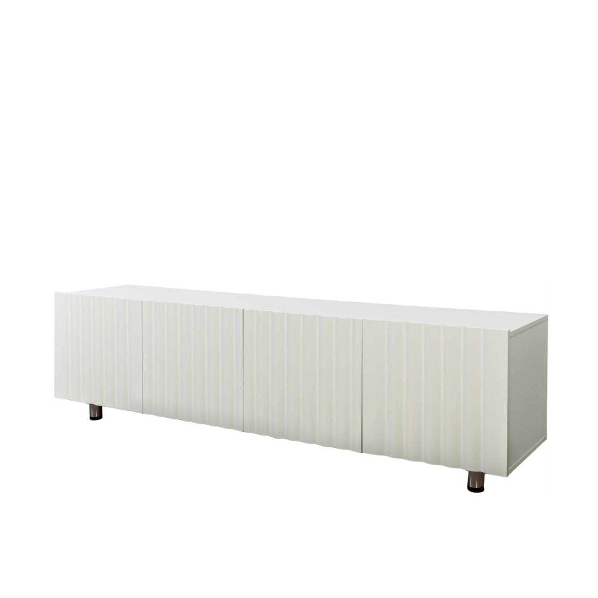 Modern White TV Stand With Storage Drawers - Sleep Galleria