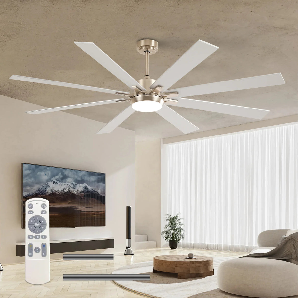 72-Inch Remote Control Modern Dimmable LED Ceiling Fan - Omega Lifestyles