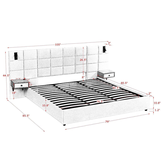 King Velvet Upholstered Hydraulic Storage Platform Bed Frame - Omega Lifestyles