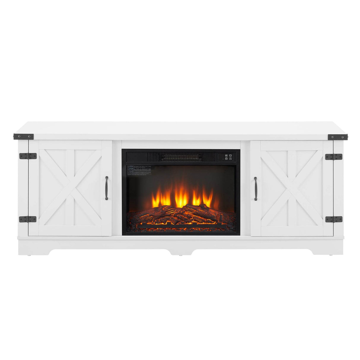 Modern Farmhouse White Fireplace TV Stand Console - Sleep Galleria