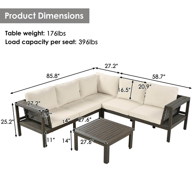 4-Piece Acacia Wood Outdoor Patio Sofa Seating Set - Omega Lifestyles