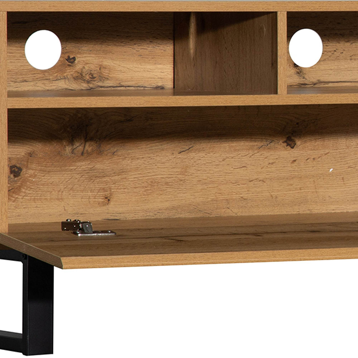 Modern Wood TV Stand With Drop Down Storage - Sleep Galleria