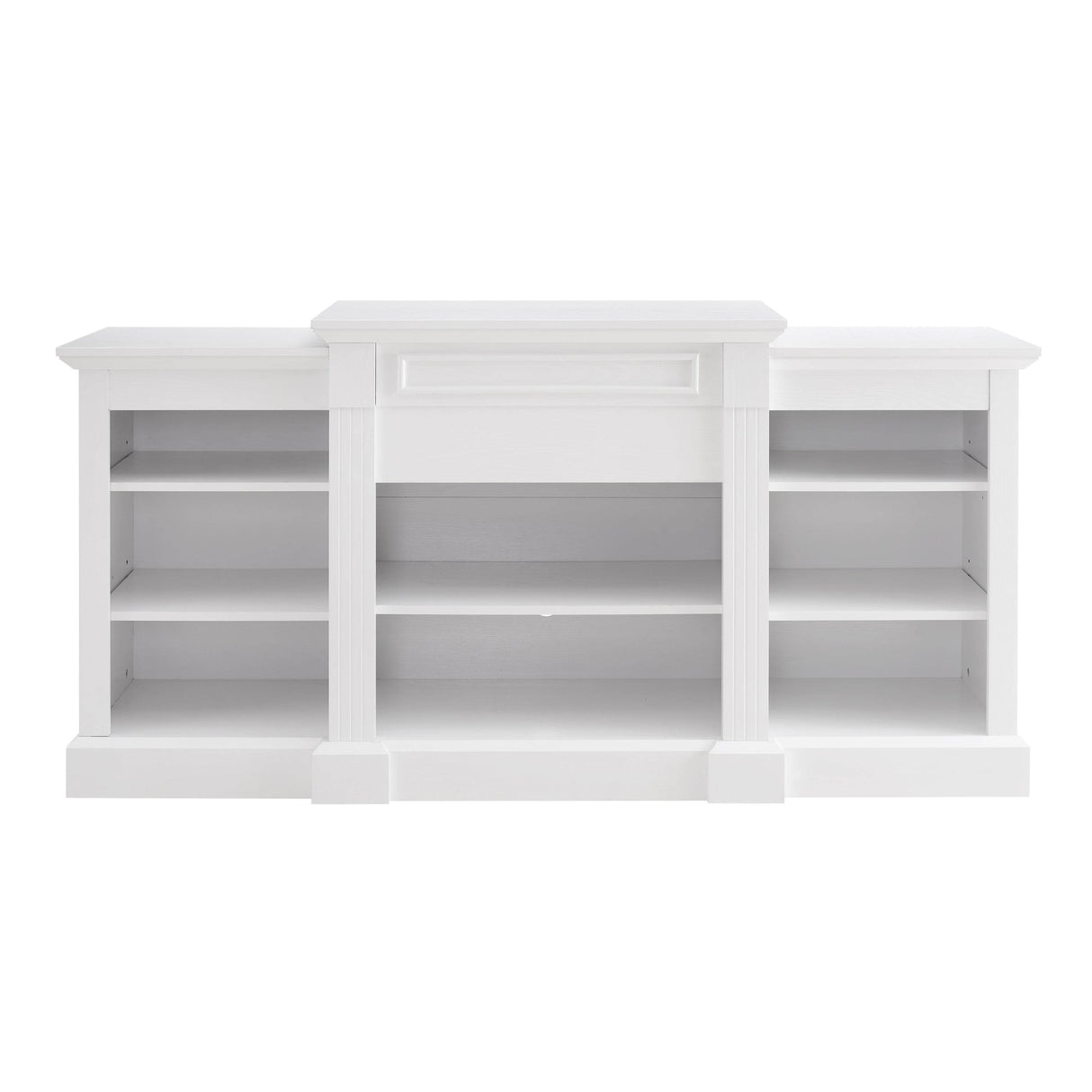 White MDF Adjustable Shelf Media Console Cabinet - Sleep Galleria
