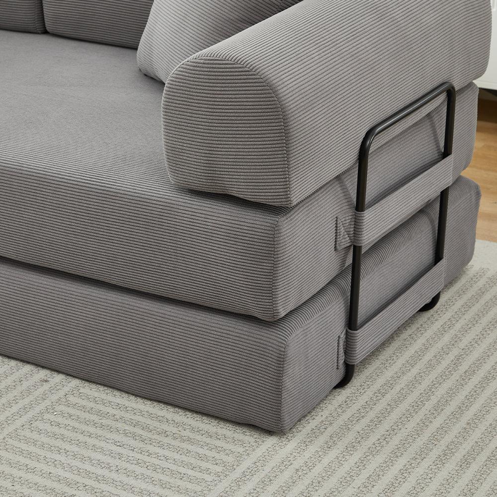 Corduroy Folding Sofa Bed With Foam Spring Mattress - Omega Lifestyles
