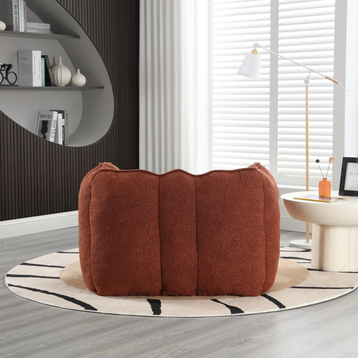Soft Chenille High Resilient Foam Bean Bag Chair - Omega Lifestyles