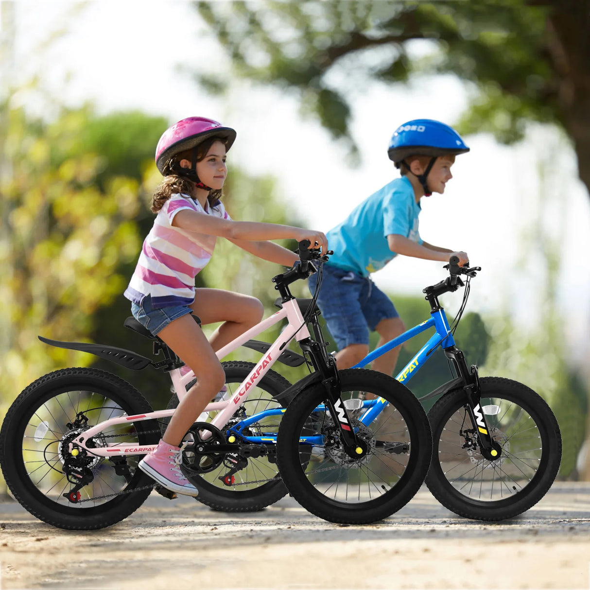 20-Inch Blue Steel Frame Kids Bike With 7-Speed Suspension - Omega Lifestyles
