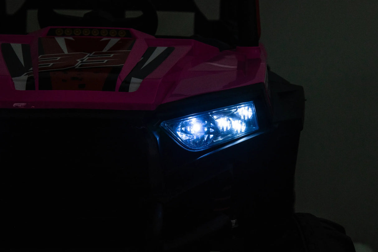 Four-Wheel Drive Pink Leather Seat Ride-On Car - Omega Lifestyles