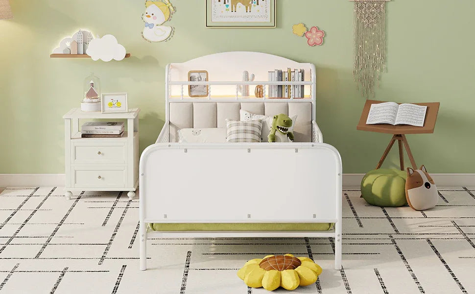 Twin Metal Platform Bed Frame With LED Light - Omega Lifestyles