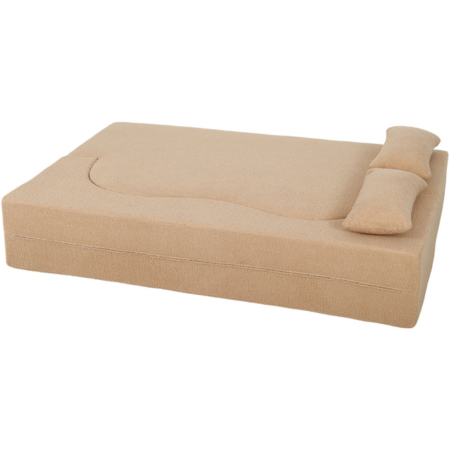 2-in-1 Convertible Full Size Teddy Fabric Sofa Bed - Omega Lifestyles