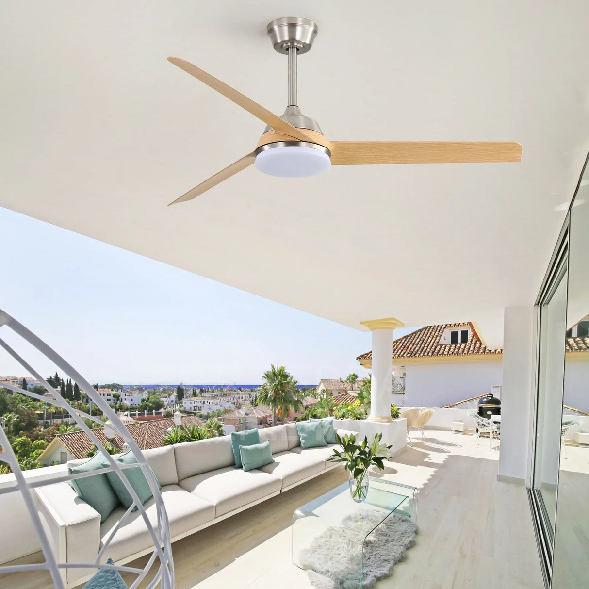 52-Inch Energy Efficient DC Motor Ceiling Fan With Light - Omega Lifestyles