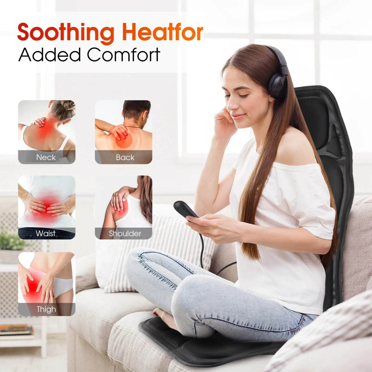 Electric Full-Body Heated Massage Chair Cushion - Sleep Galleria