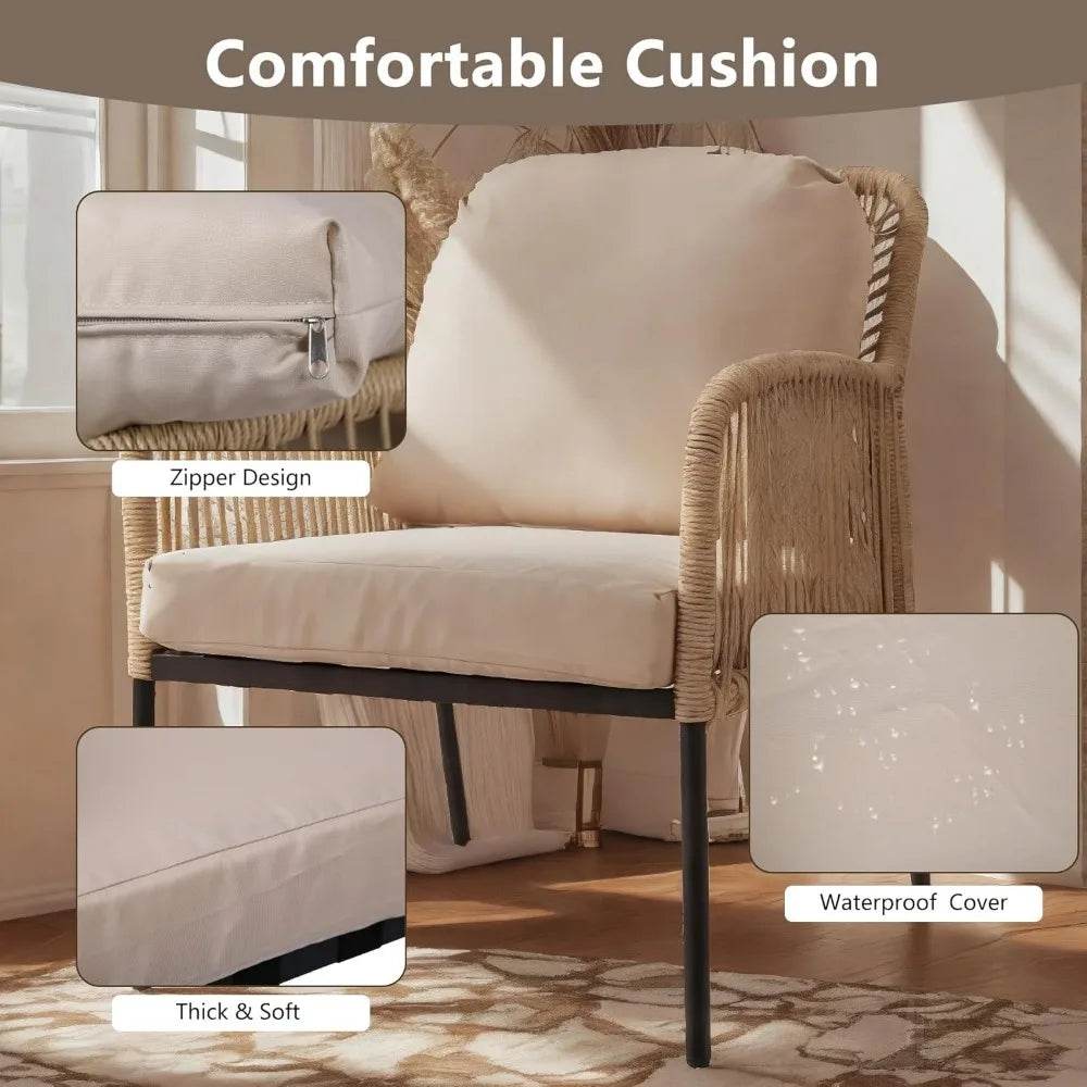 4-Piece Outdoor Patio Furniture Set With Cushions - Omega Lifestyles