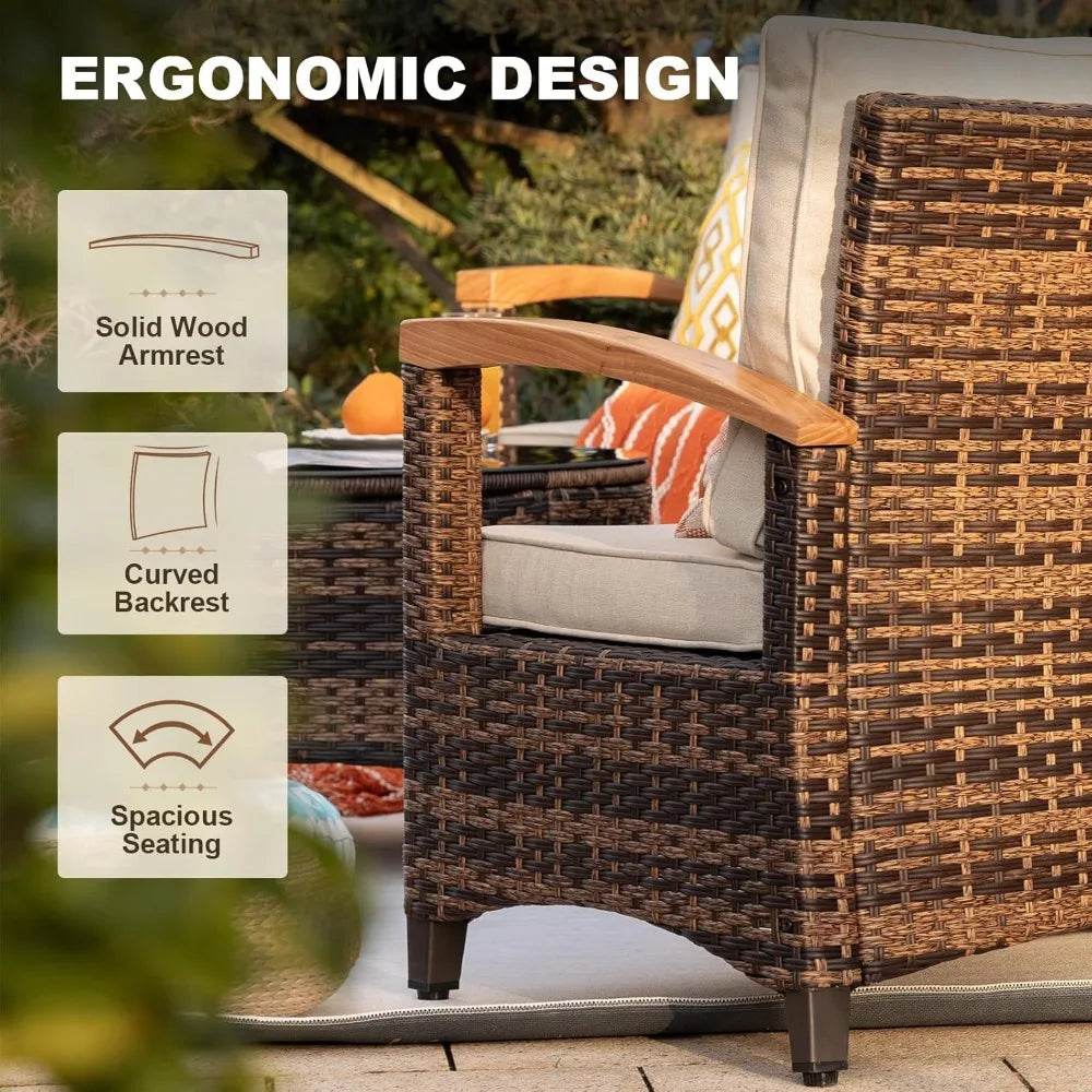 9-Piece Half-Moon Outdoor Patio Furniture Set - Omega Lifestyles