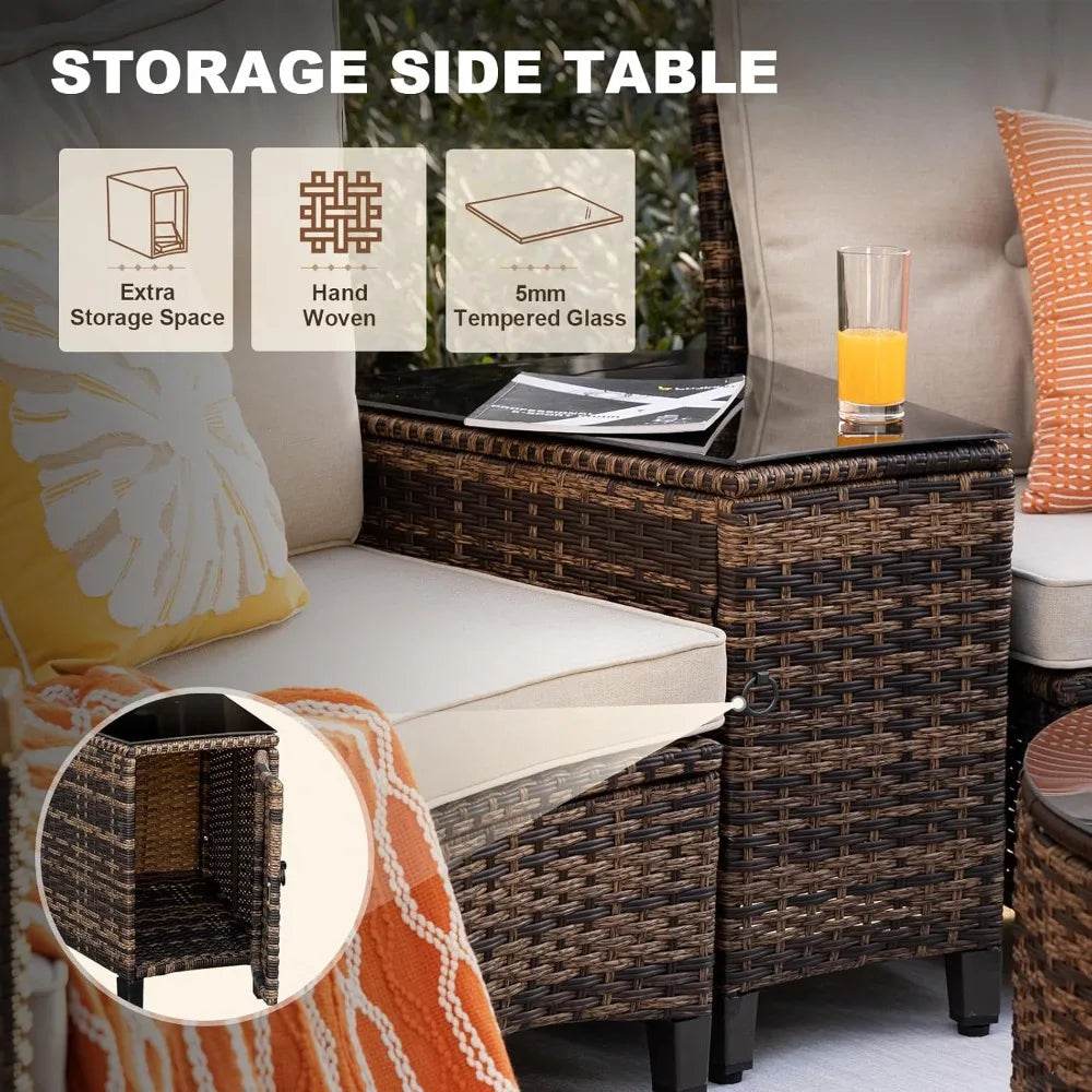 9-Piece Half-Moon Outdoor Patio Furniture Set - Omega Lifestyles