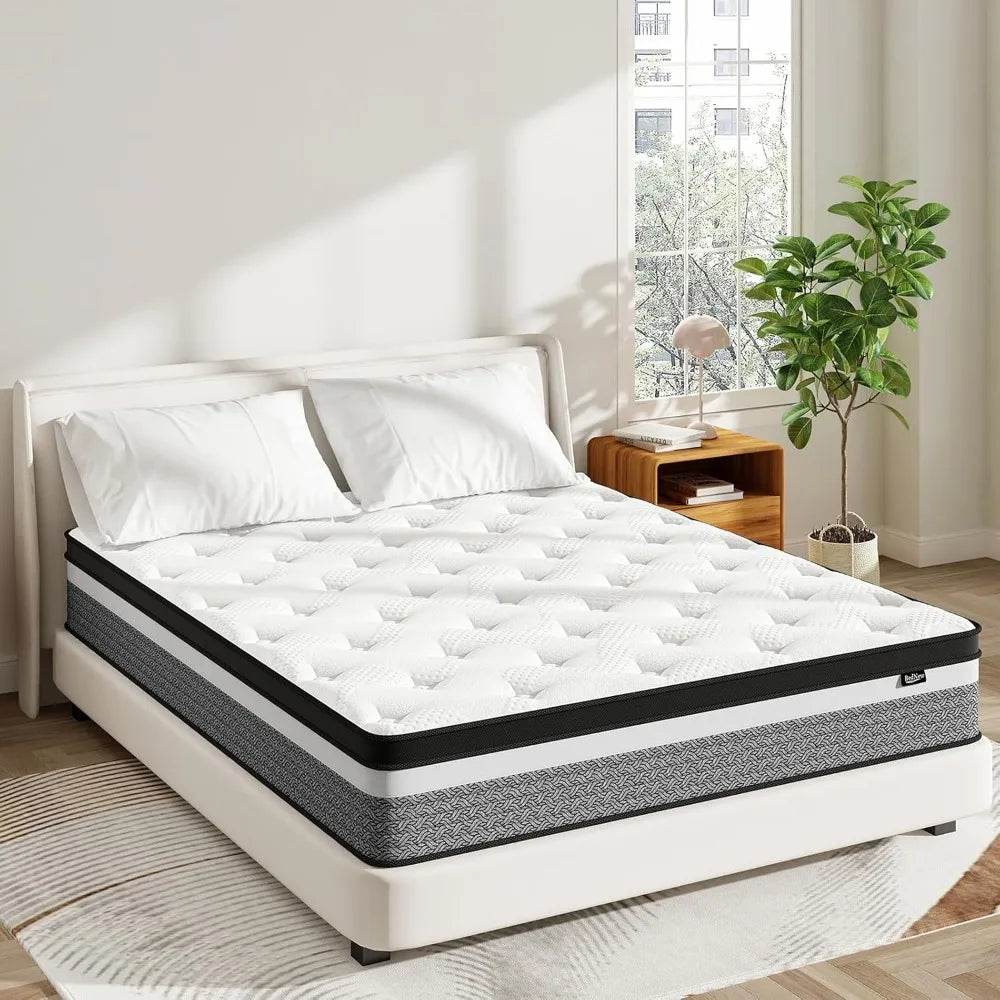 Medium Firm Hybrid 12-Inch Pillow Top Mattress - Sleep Galleria