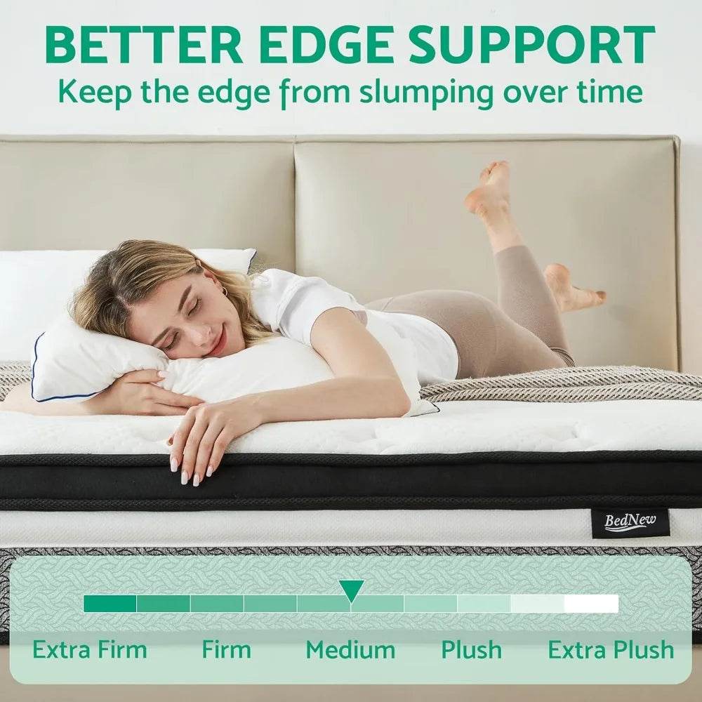 Medium Firm Hybrid 12-Inch Pillow Top Mattress - Sleep Galleria