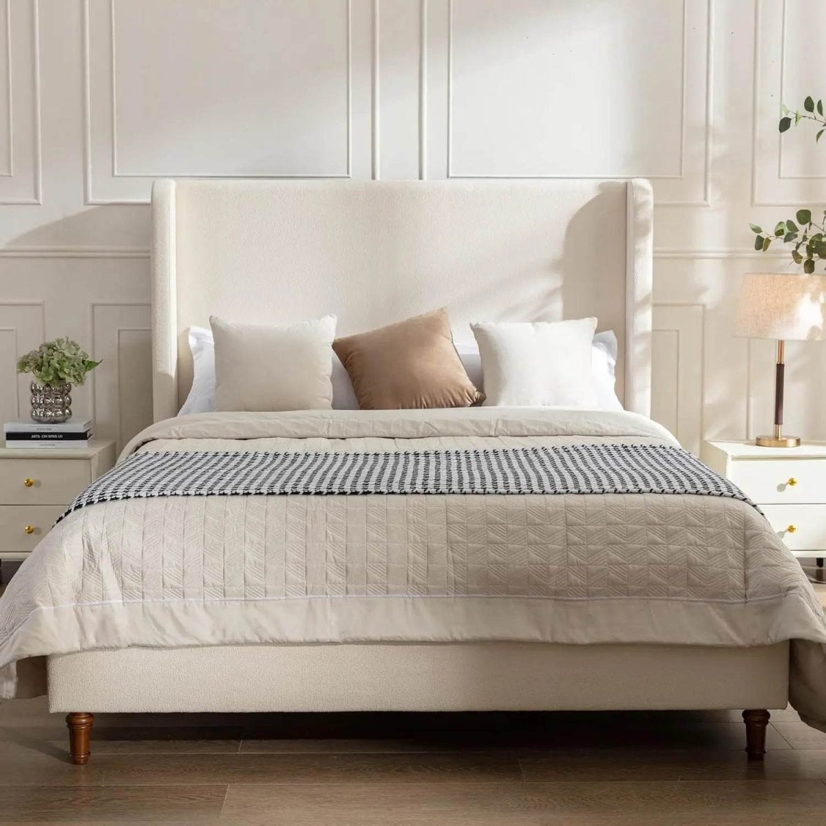 Modern Upholstered Platform Bed Frame - Omega Lifestyles