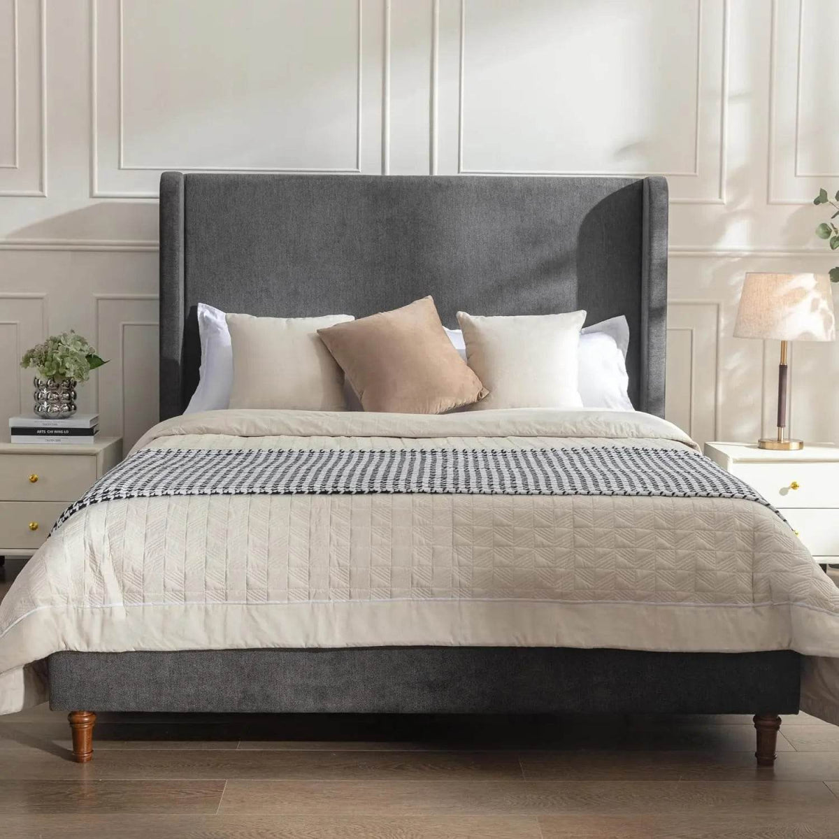 Modern Upholstered Platform Bed Frame - Omega Lifestyles
