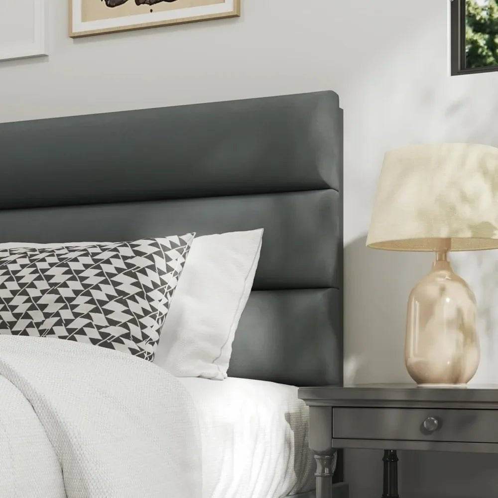 Velvet Upholstered Platform Bed Frame With Noise-Free Support - Omega Lifestyles