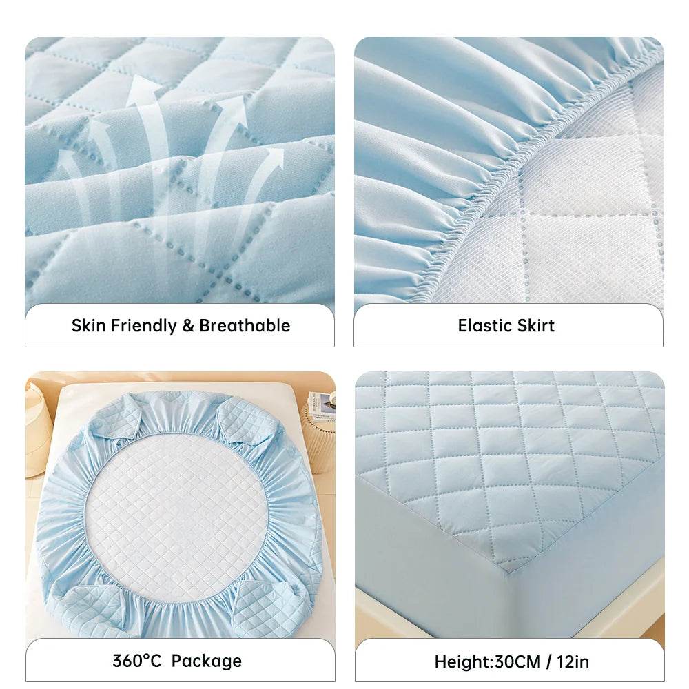Waterproof Breathable Quilted Mattress Protector Cover - Sleep Galleria