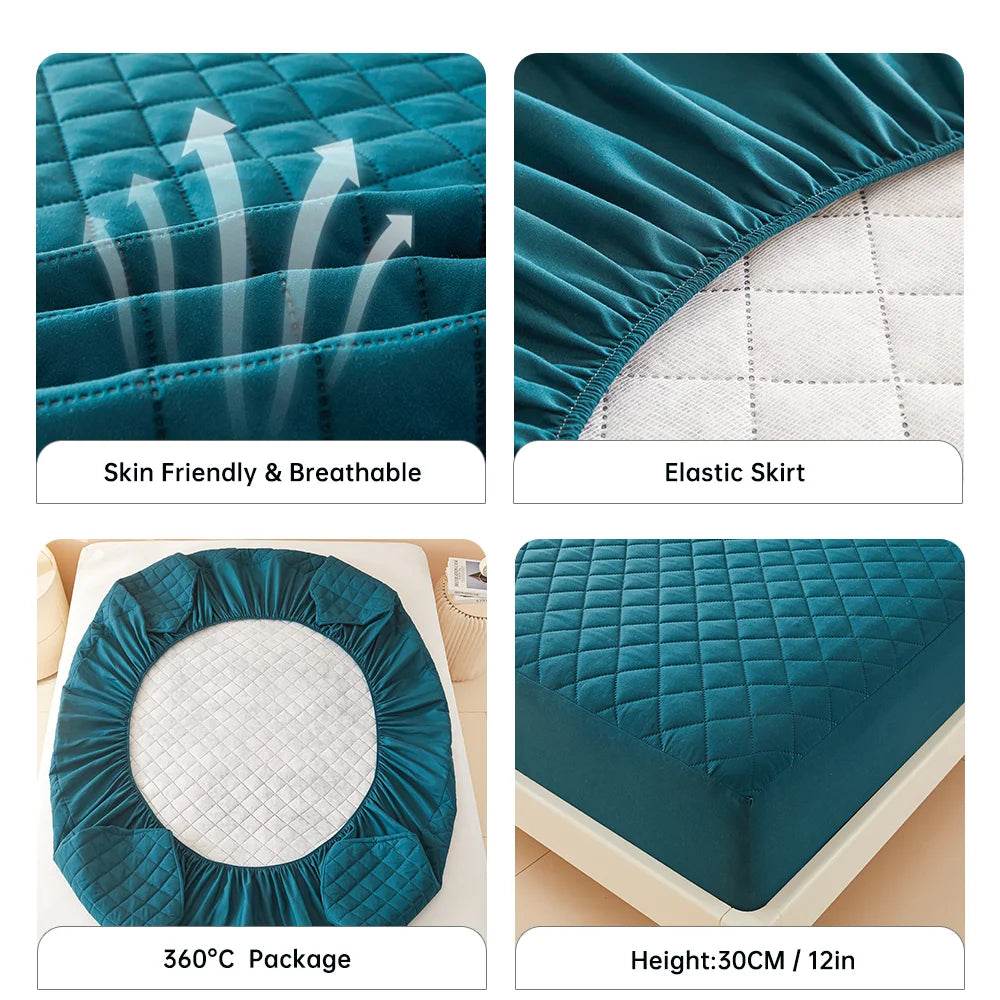 Waterproof Breathable Quilted Mattress Protector Cover - Sleep Galleria