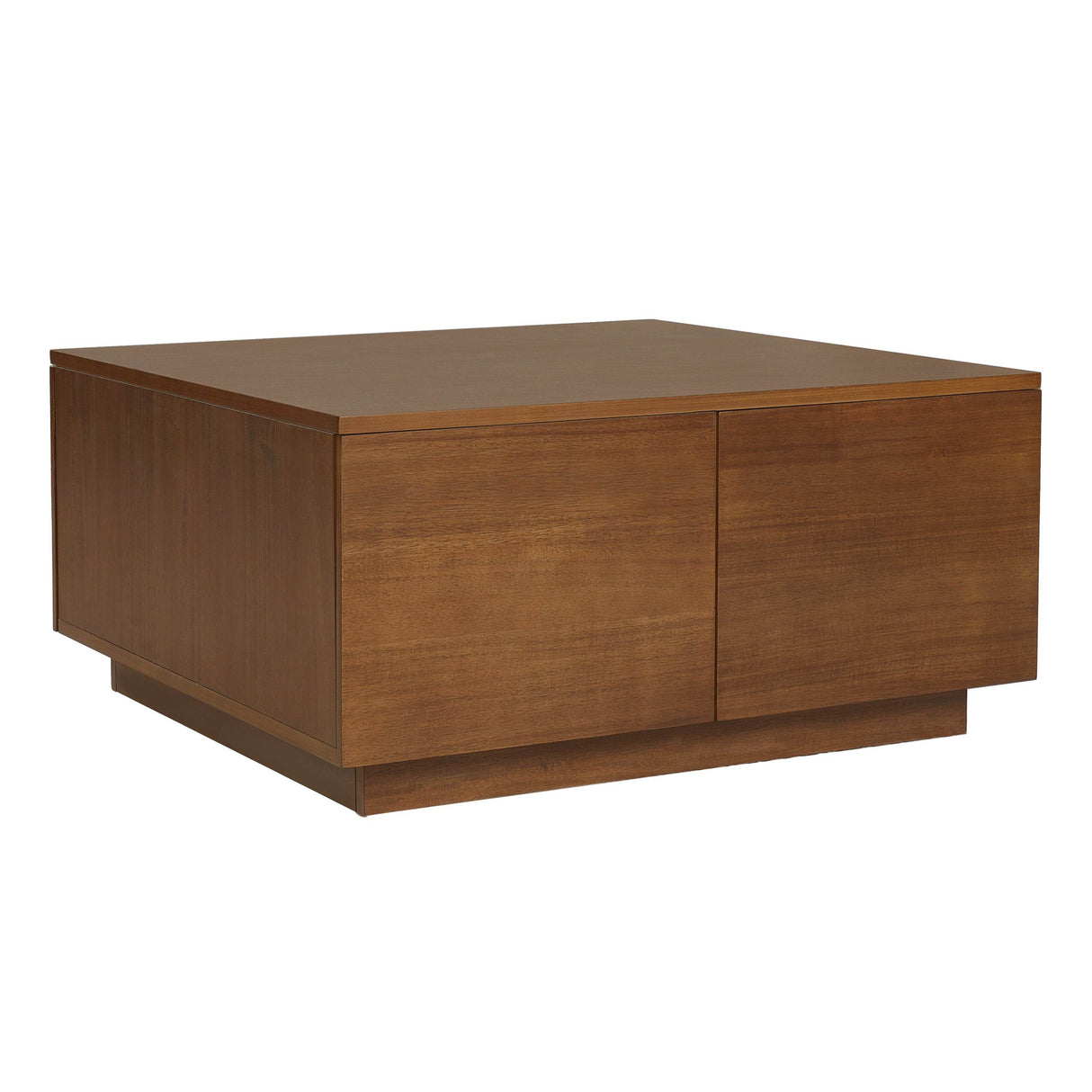 Modern Walnut Square Coffee Table With Four Drawers - Sleep Galleria