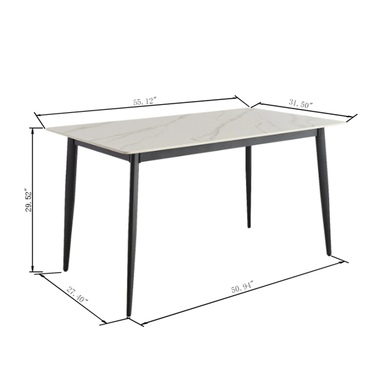 Mid Century Modern 55-Inch Round Sintered Stone Dining Table - Omega Lifestyles