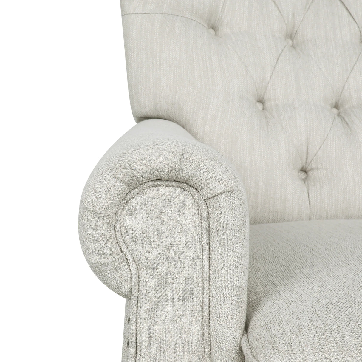 Contemporary Beige Fabric Pushback Recliner Chair - Omega Lifestyles