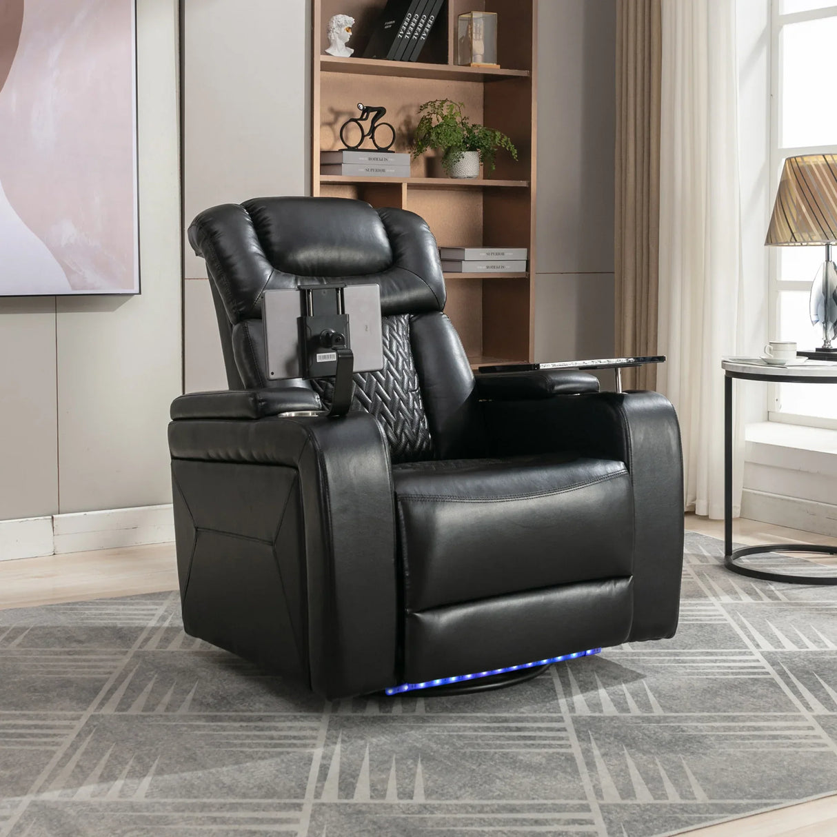 Power Reclining PU Leather Home Theater Recliner Chair - Omega Lifestyles