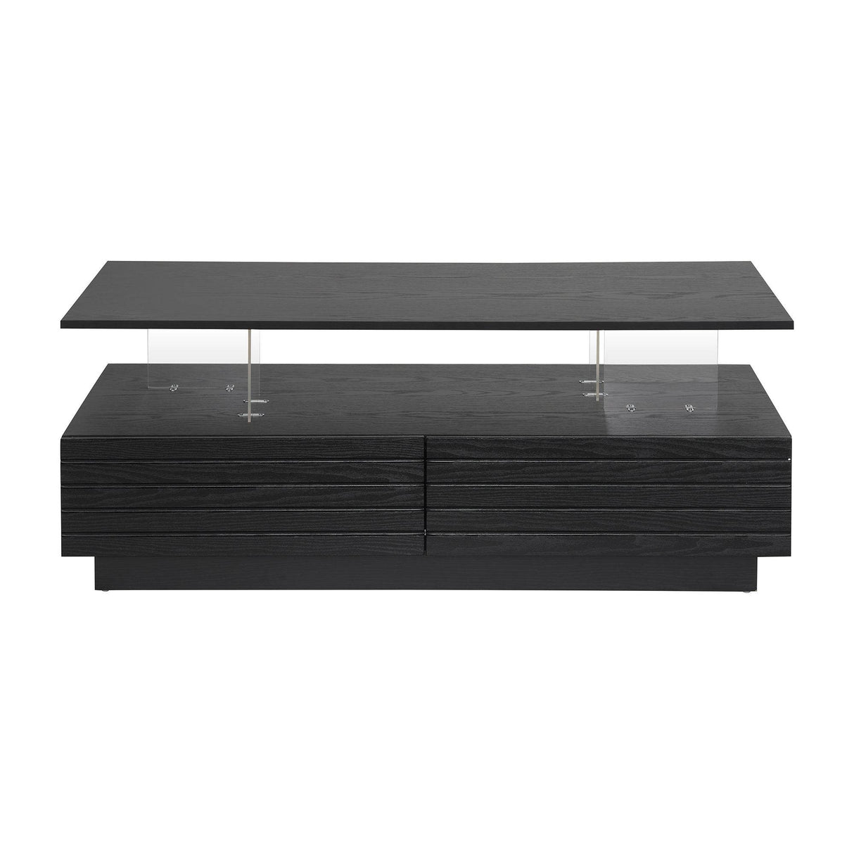 Modern Rectangular MDF Coffee Table With LED Lights - Sleep Galleria