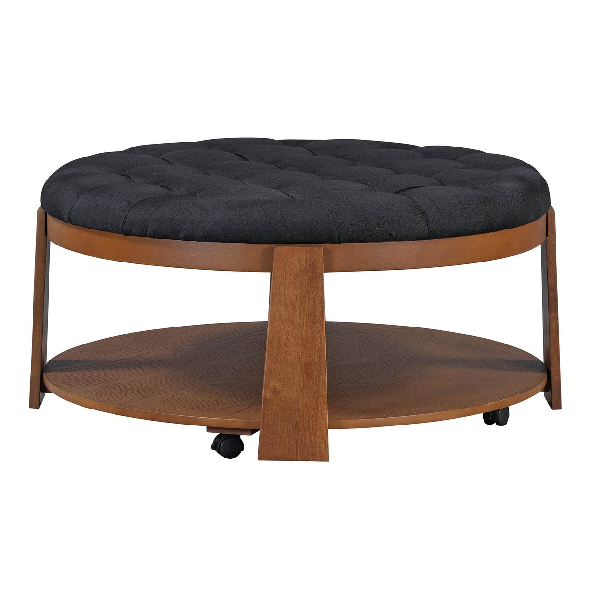 Modern Large Round Upholstered Ottoman Coffee Table - Sleep Galleria