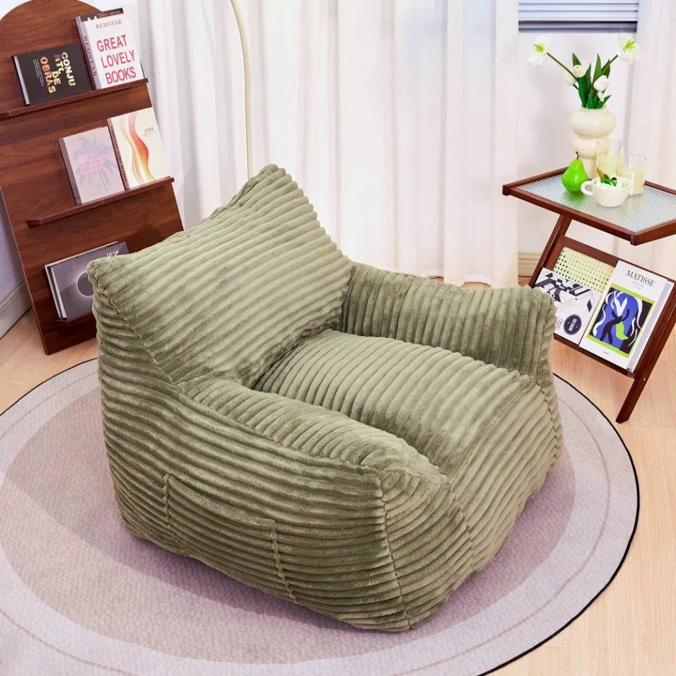 Oversized Corduroy Foam Filled Bean Bag Chair - Omega Lifestyles