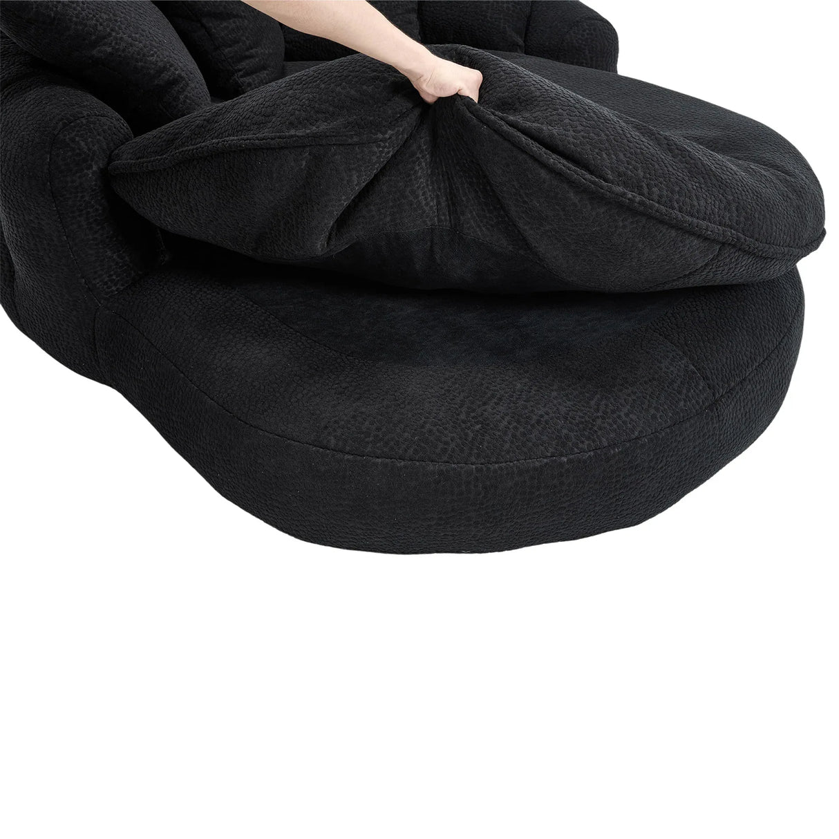 Oversized Chenille Memory Foam Bean Bag Sofa With Pillows - Omega Lifestyles