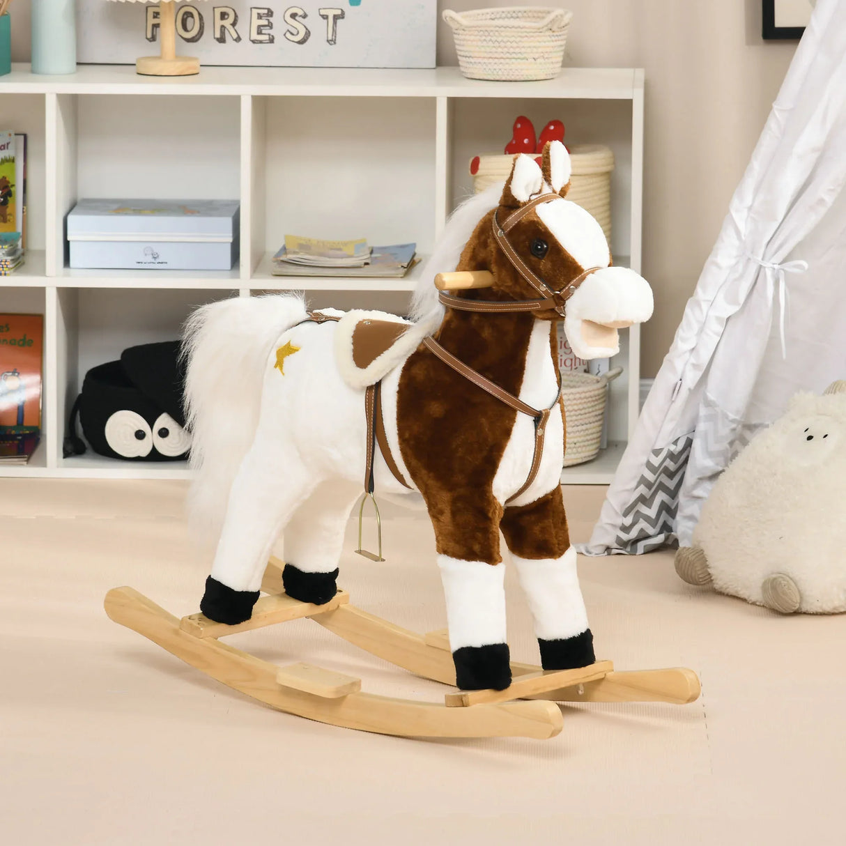 Plush Interactive Sound Toddler Plush Rocking Horse - Omega Lifestyles