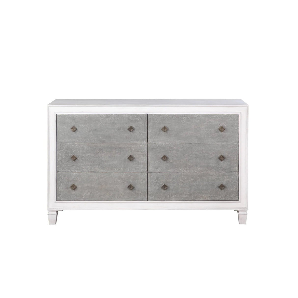Rustic White Synthetic Wood Transitional Dresser - Omega Lifestyles