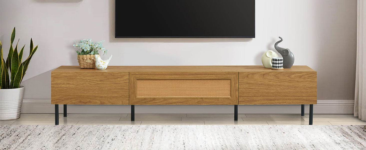 Boho Farmhouse Particle Board TV Stand Cabinet - Sleep Galleria