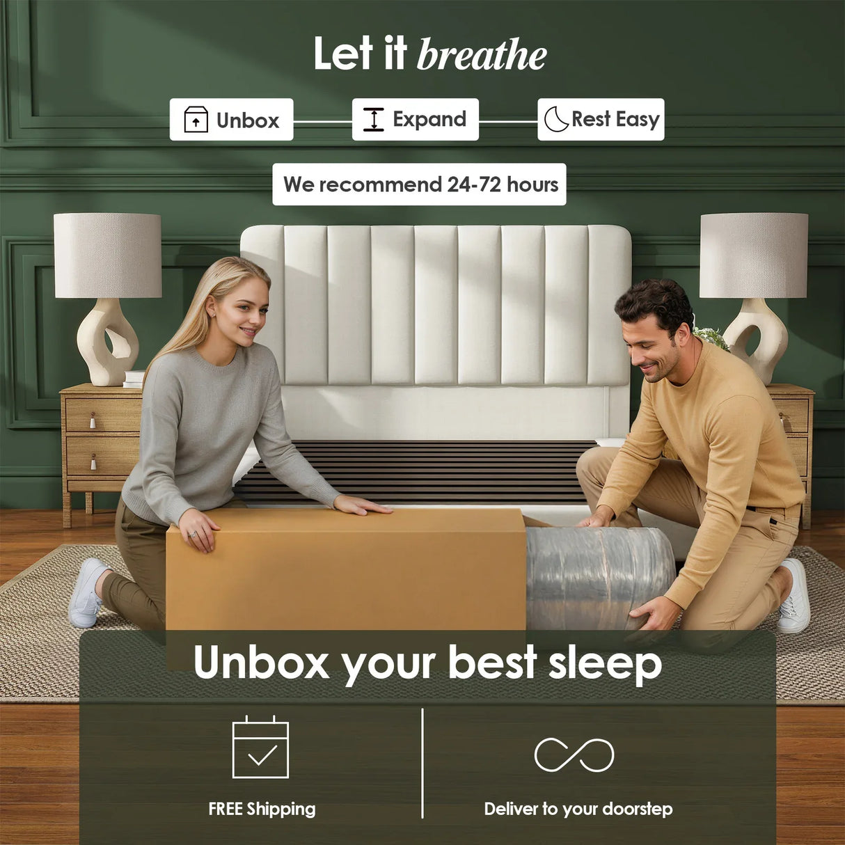 Full Medium 10-Inch Cooling Gel Memory Foam Mattress - Omega Lifestyles