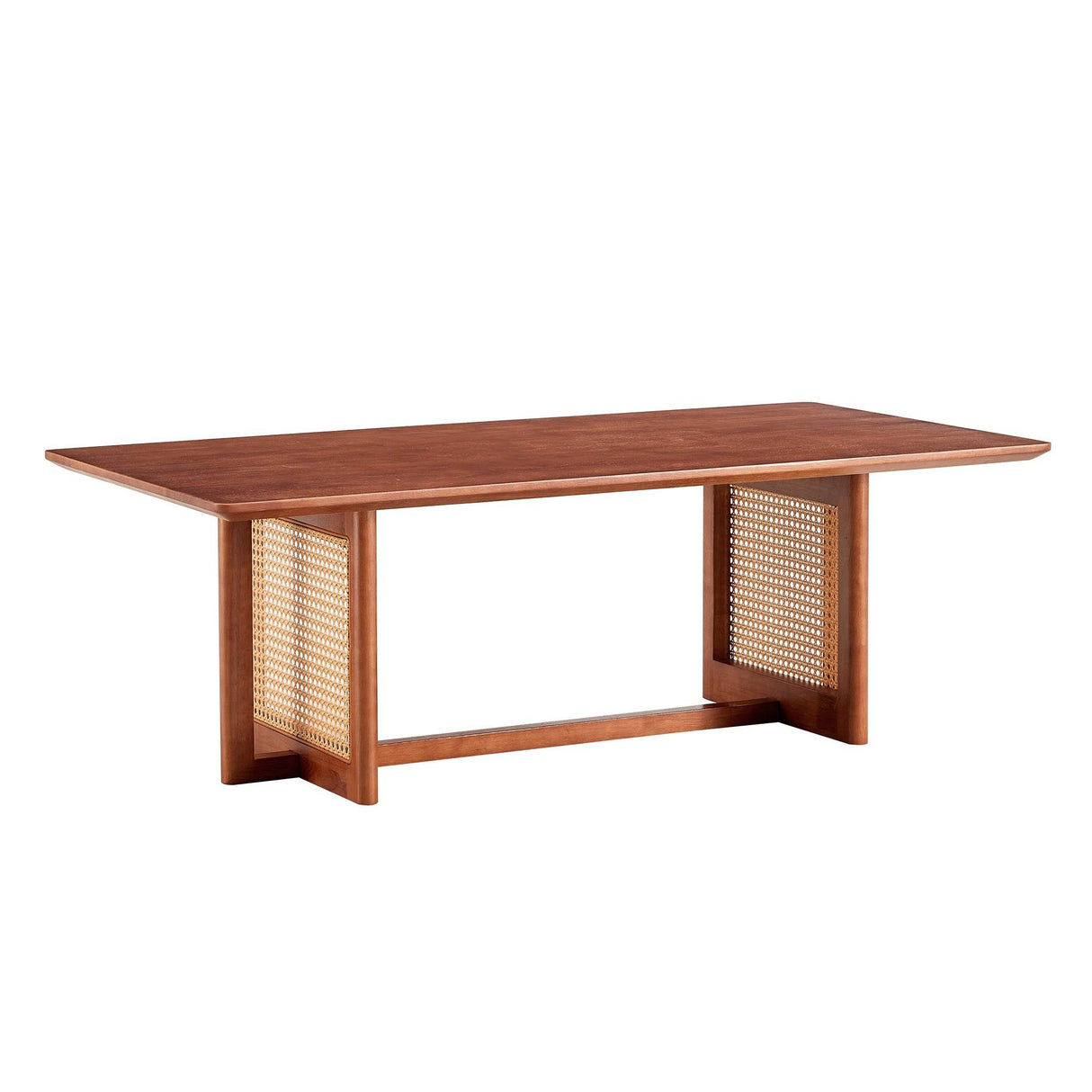 Imitation Rattan And Solid Wood Rectangular Coffee Table - Omega Lifestyles