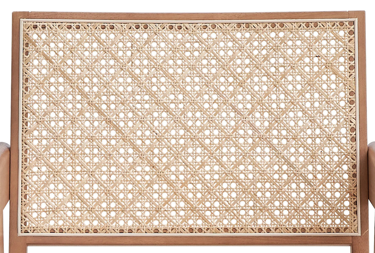 2-Piece Natural Wood Rattan Accent Chair And End Table Set - Omega Lifestyles