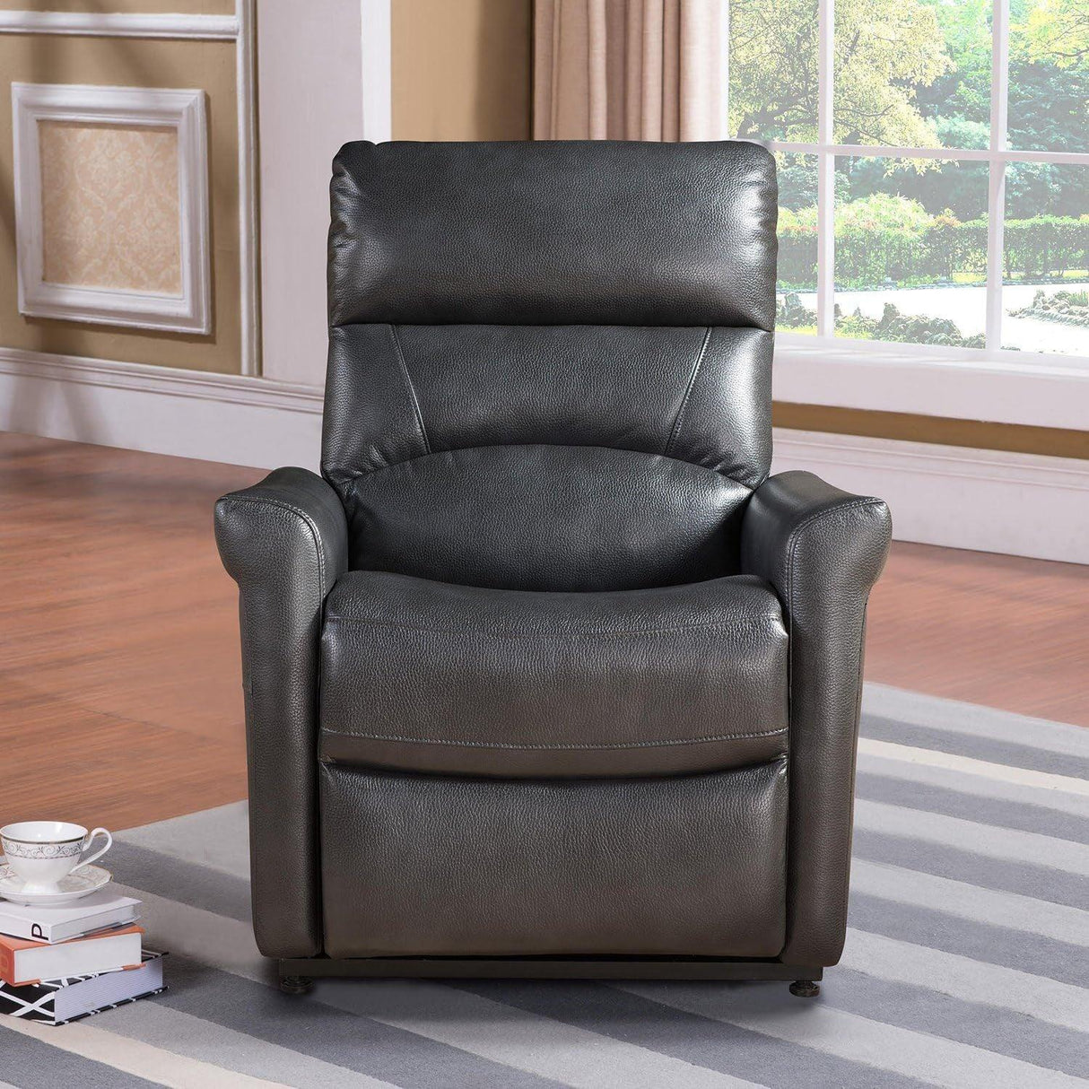 Power Reclining Faux Leather Memory Foam Lift Chair - Omega Lifestyles