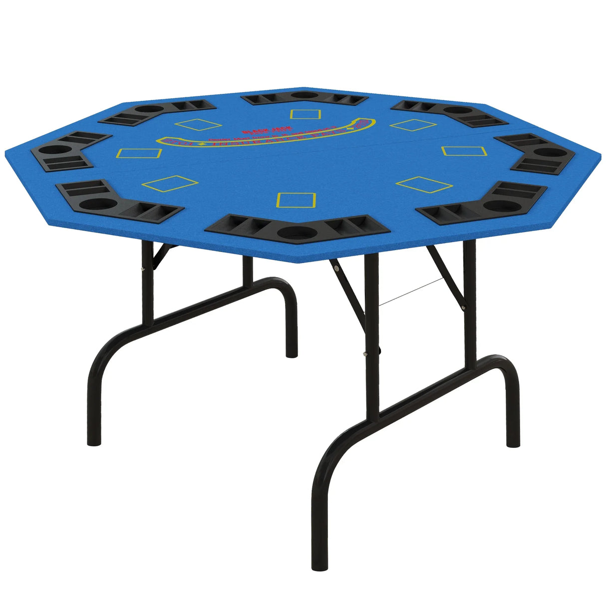 Foldable 8-Player Felt Poker Table With Accessories - Omega Lifestyles