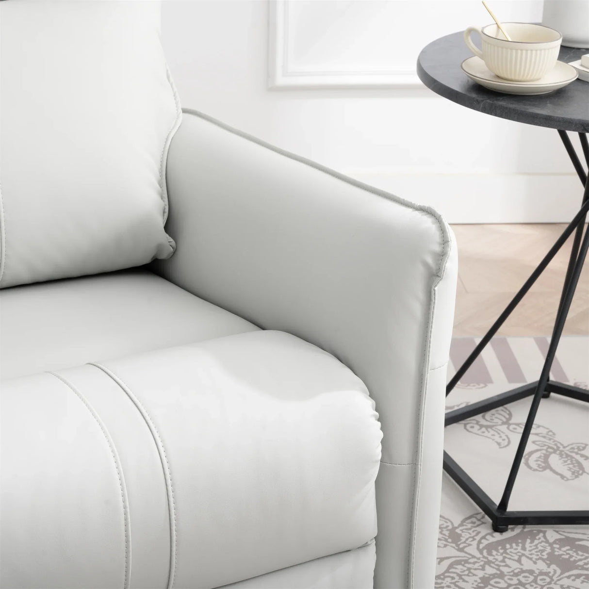 PU Reclining Rocking Chair With 360° Swivel And Footrest - Omega Lifestyles