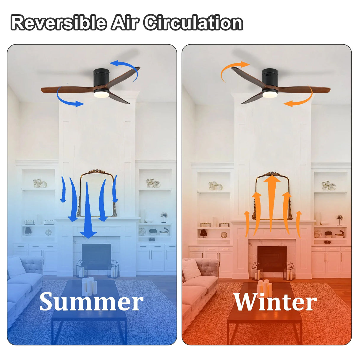 52-Inch Black Dark Walnut Wood Blade Ceiling Fan - Omega Lifestyles