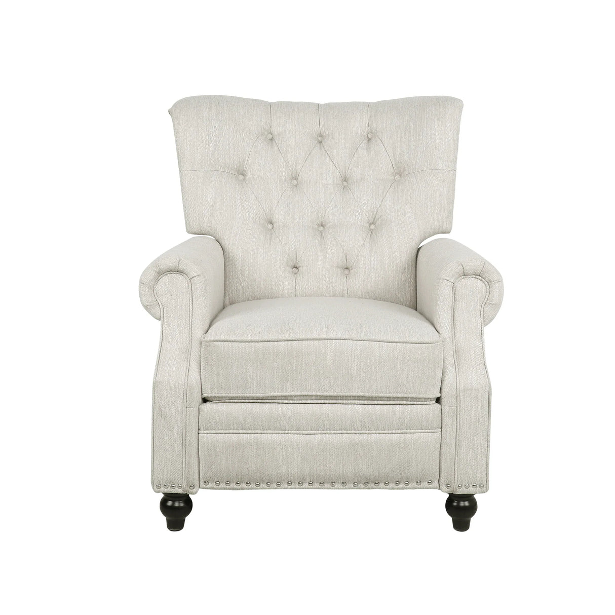 Contemporary Beige Fabric Pushback Recliner Chair - Omega Lifestyles