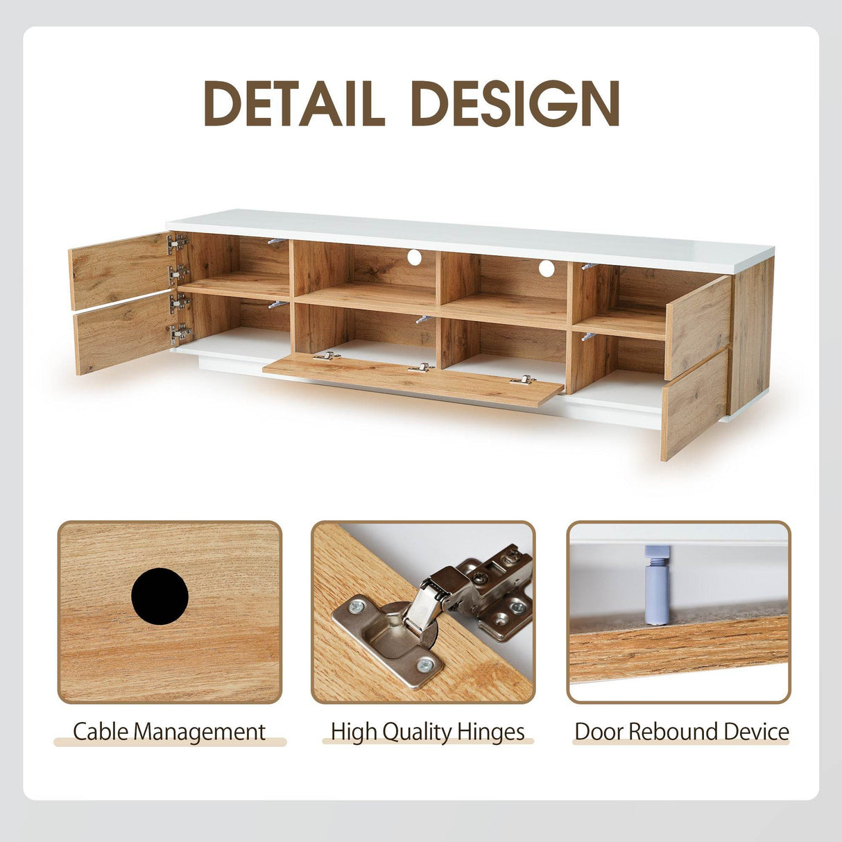 Modern TV Stand Media Console With Storage - Sleep Galleria