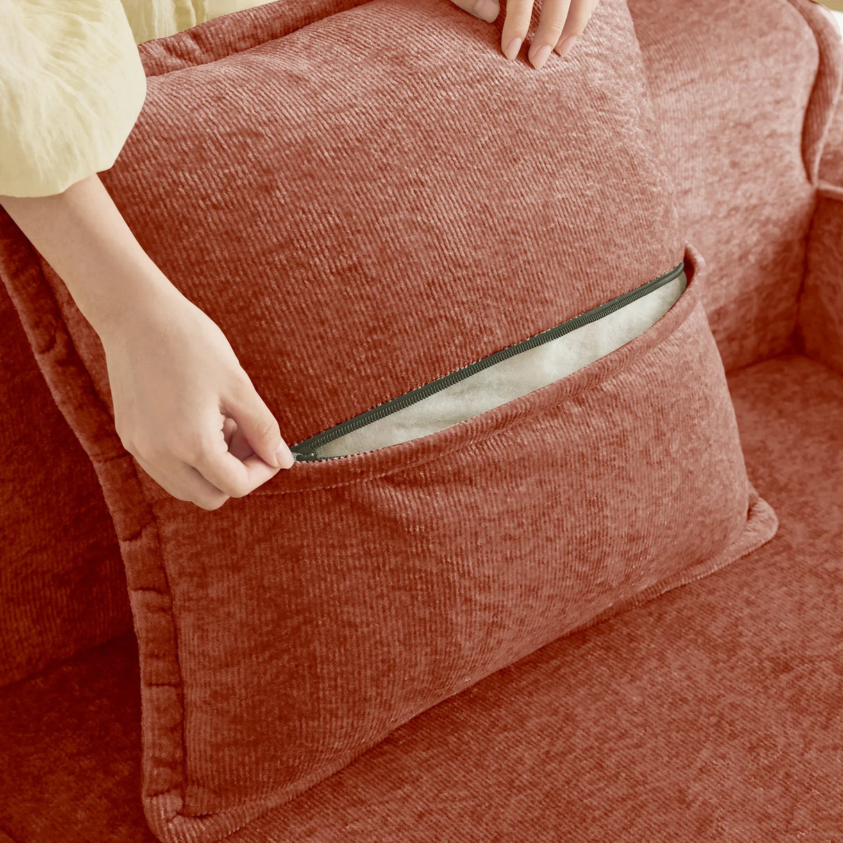 Modular 4-Seat Velvet Boneless Cloud Sectional Sofa - Omega Lifestyles