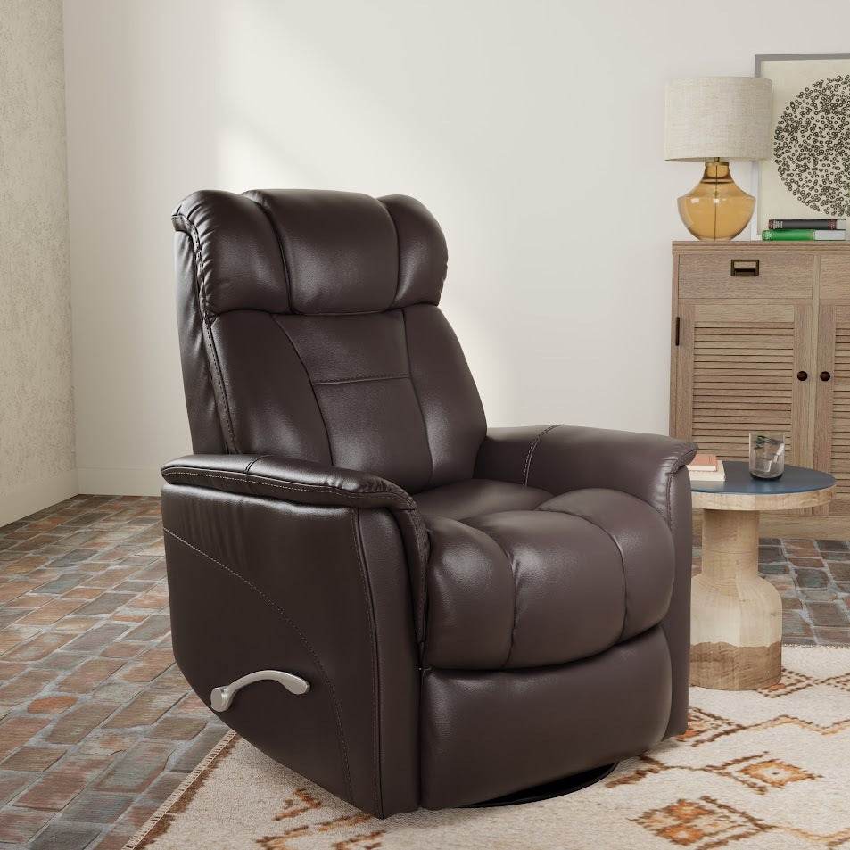Swivel Glider Recliner With Manual Adjustable Headrest