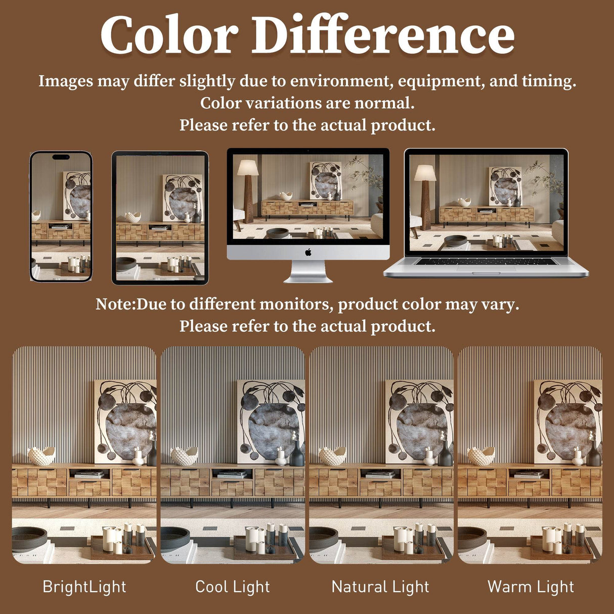 Natural Wood Checkered Pattern TV Stand With Storage - Sleep Galleria