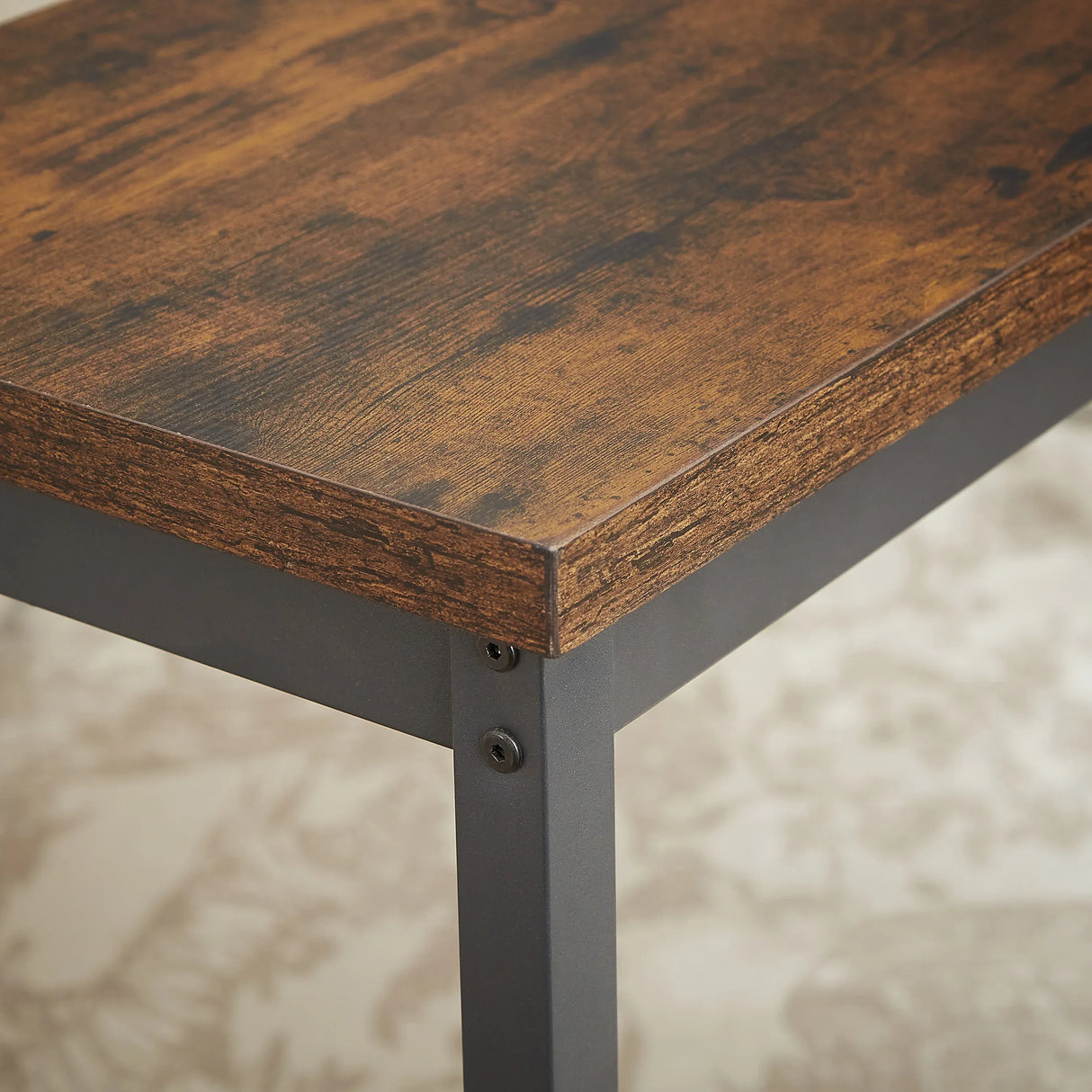 Industrial Rustic Brown Bar Table Set With 3 Upholstered Stools - Omega Lifestyles