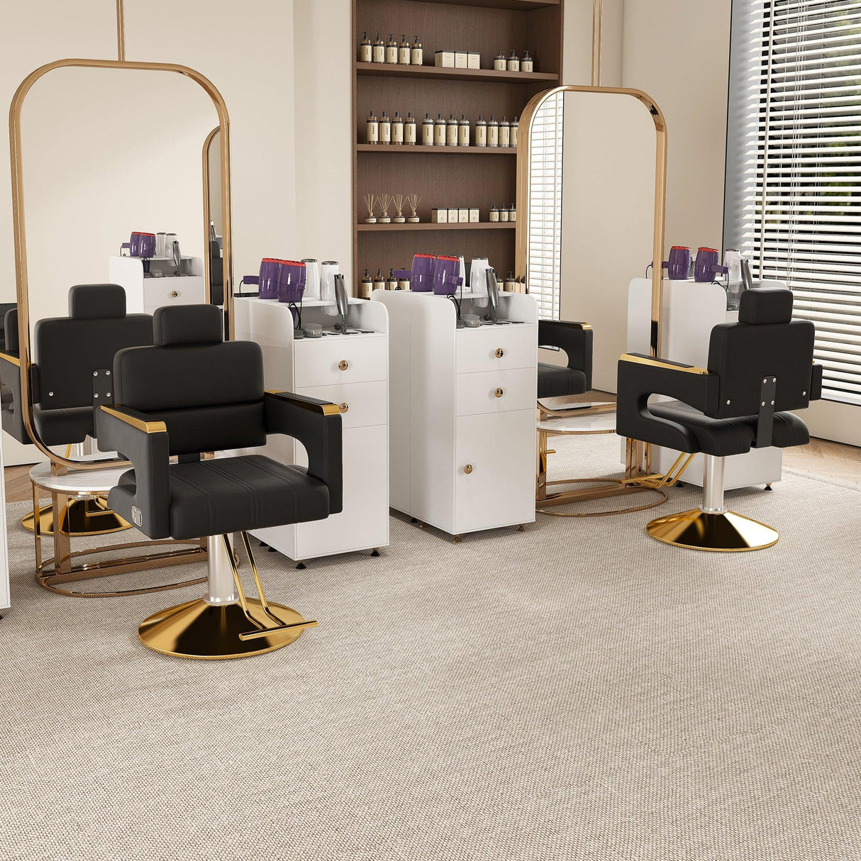 Professional Hydraulic Reclining PU Leather Barber Chair - Omega Lifestyles